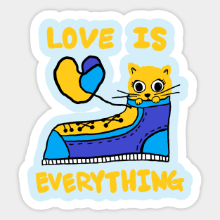 love is everything, lovely cat Sticker